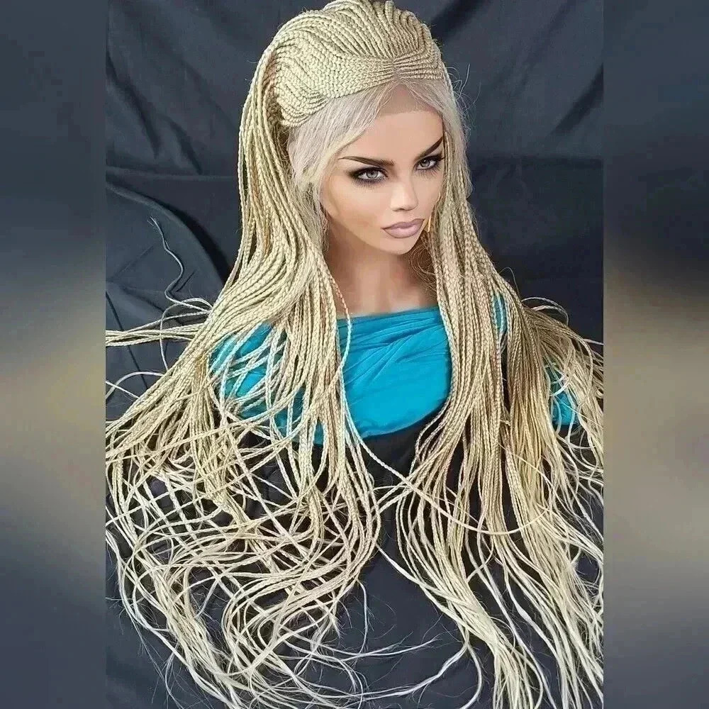 Blond Braided wigs 100% handmade, stunning , very long, feeding cornrows, NWT - Picture 13 of 15